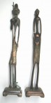 homme  - femme masai en bronze