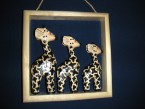 cadre 3 girafes naturel