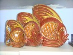 poissons décorés avec des miroirs série de 3