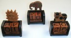 calendrier soleil - éléphant - chat   petit en bois