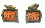 calendrier tortue - grenouille petit en bois
