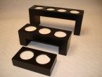 bougeoir demi rectangulaire noir série de 3