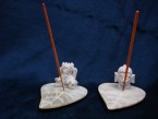 porte encens feuille avec tête de bouddha ou ganesh