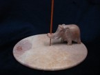 porte encens plaque ronde avec éléphant