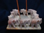 porte encens carré avec 10 éléphants