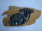 éléphant avec arbre paneau plat