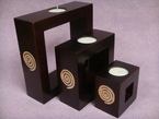 set de 3 bougeoirs carrés