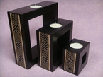 set de 3 bougeoirs carrés