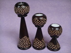 set de 3 bougeoirs