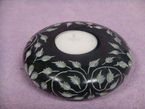 bougeoir rond avec des fleurs