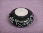 bougeoir rond avec des fleurs