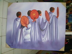 Peinture des moines 60x80