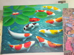 Peinture Kois 70x80