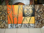 Peinture boeddha bamboo 60x120