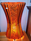 Lampe en rotan et en tissu 50cm