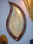 Lampe en rotan et en nacre 60cm