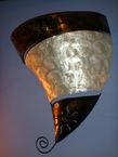 Lampe en fer forgé et en nacre 30cm