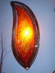 Lampe en rotan et en verre 60cm