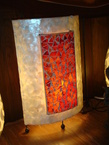 Lampe en nacre et en verre 60cm