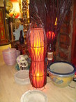 Lampe en rotan et tissu 150cm
