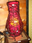 Lampe en rotan et tissu 50cm