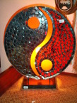 Lampe en résine et verre 40cm