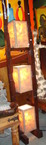 Lampe en bois et tissu 180cm