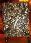 Une lampe en rotan et tissu 40cm