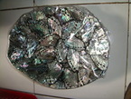 Un plat en echelle de paua 30x22cm