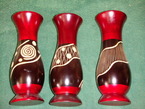 Une vase en bois de mangue 16cm gravée